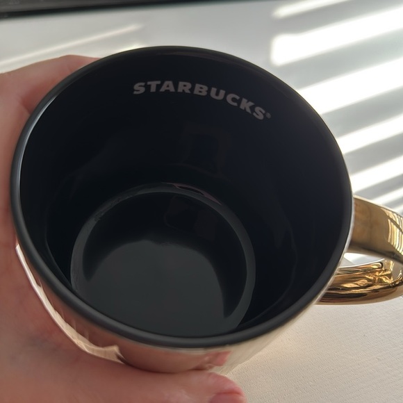 Starbucks Gold Scale Scallop Coffee Mug with Black Inside with White Logo 2019 - Picture 5 of 9